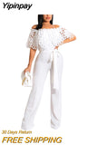 Yipinpay Off The Shoulder Slash Neck Overalls Jumpsuits Loose Jumpsuits For Women Rompers Lady Club Big Size Female Vestidos