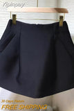 Yipinpay 2023 Summer New High Waist Women Shorts Fashion Solid Causal Pocket A Line Mini Skirt Faldas Mujer Moda White Suits