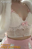 Yipinpay Women Sexy Corsets Tube Tops Lace See Through Harajuku Fairy Grunge Aesthetic Kawaii Emo Tank Vest Y2K Clothes