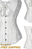 Yipinpay Women's Corset, Sexy Lace Floral Waist Shaping Bustier Top for Wedding Dating Costume Party Photography Plus Size
