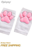 Yipinpay Lolita Sunscreen Arm Sleeves, 3D Simulation Silicone Cat Claw Anti-Skid Mittens Skin-Friendly Arm Cover for Women