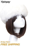 Yipinpay Women's Faux Fur Hat Fluffy Headband Russian Style Hat Comfy Cossack Style Elastic Stretch Furry Earmuff Bomber Hats