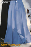 yipinpay Black Midi Skirt Women High Waist Solid Color Elegant Casual Street Office Ladies Skirts Split Summer OL Mermaid Skirt