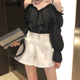 Yipinpay New Korean Women Blouses V Neck Long-sleeved Dropshipping Blouses Womens