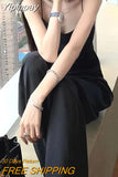 Yipinpay Summer Silky Acetate Satin Women's Wide Leg Pants Korean Fashion Casual Elegant High Waist Loose Saggy Straight Trousers