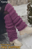 Yipinpay Womens Casual Knitted Leg Warmers Fashion Solid Color Leg Warmers Lolita Socks Accessories Skin Friendly Streetwear