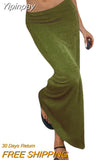 Yipinpay Women‣s Casual High Waist Tight Skirt Summer Personality Solid Color Stretch Long Skirts Woman Fashion 2023