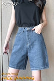 Yipinpay High Waisted Y2k Fashion Jeans Shorts For Women Summer Korean Style Pants Straight Baggy Street Vintage Denim Fifth Shorts
