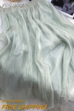 yipinpay Irregular Fairy Skirt Women Korean Fashion 2023 Summer Pleated High Waist Skirts Girls Elegant White A-line Faldas