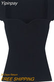 Yipinpay Slim Sexy Knitted Blouse Women White Basic Knitwear Top Female Summer Short Sleeve Cropped Black Top Streetwear 2023