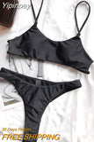Yipinpay Bikini 2023 Sexy Bikini Set Women's Swimsuit Black Swimwear Bathing Suit Swimming Suits Beachwear Thong Brazilian Biquini