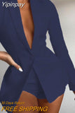 Yipinpay Spring Summer Elegant Women Suits with Shorts Loose Shorts and Blazer 2 Piece Set Shorts Suit Blazer Set for Women Outfit