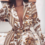 Yipinpay Colorful Print Long Sleeve Top & Shorts Sets