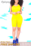 Yipinpay Casual Sleeveless Bodycon Bodysuit Summer Ladies Solid Color Fashion Women Bodysuits Women Clothing