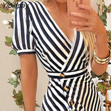 Yipinpay Slit Irregular Ruffles Hem Dress Women Casual Dress