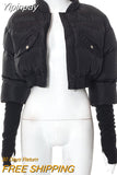 Yipinpay coat for women Women's 2023 Winter New Fashion Padded Collar Short Jacket Warm Bread Jacket coat