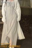 Yipinpay Piece Dress Set Woman Korean Suit Long Sleeve Elegant Midi Dress + Pure Color Long Cardigan Knitted Sweater 2023 Autumn Chic