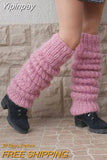 Yipinpay Womens Casual Knitted Leg Warmers Fashion Solid Color Leg Warmers Lolita Socks Accessories Skin Friendly Streetwear