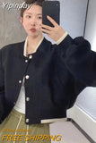 Yipinpay Women Baseball Clothes Long Sleeve Button Short Jacket Fashion American Patchwork Jacket Harajuku Casual Female Fall Tops