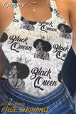 Yipinpay Women Clothing Camisole Print T-Shirt Sleeveless Vests Letter Print Lips Sexy Tank Tops Women 2023