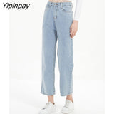Yipinpay Loose Straight Jeans For Women 2023 Spring Casual Vintage Wash Denim Mom Jeans Women High Waist Baggy Jean Femme