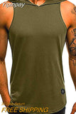 Yipinpay Fashion Moto Biker Hooded Mens Tank Tops Joggers Summer T Shirt Men Sleeveless Top Fly Cool Street Top Mens Clothes M-3XL