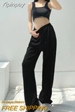Yipinpay Baggy Joggers Women Summer Loose Thin Drawstring Sweatpants Casual Straight Sporty Pants Streetwear New