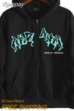 Yipinpay Star Letter Print Hoodie Women Zip Up Long Sleeve Loose Jackets Harajuku Casual Gothic Y2K Grunge Men Hooded Sweatshirt