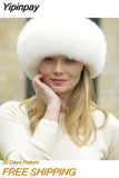 Yipinpay Women's Faux Fur Hat Fluffy Headband Russian Style Hat Comfy Cossack Style Elastic Stretch Furry Earmuff Bomber Hats