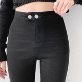 Yipinpay Black Skinny Stretch Mom Jeans High Waist Plus Up Pencil Pants Woman Denim Pantalones De Mujer Autumn Winter