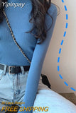 Yipinpay Turtleneck Sweater Women Autumn Casual Thin Long Sleeve Tops Base Knitted Sweaters Solid Color Slim Stretch Pullovers