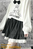 Yipinpay Kawaii Mini Skirts Women Lolita Lace Ruffle Patchwork High Waist Short Skirt Summer Harajuku Japanese Style Soft Girl