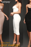 Yipinpay Women Lady V-Neck Pencil Dress Solid Color Backless Spaghetti Strap Bodycon Slim Slip Dress Summer Beach Sundress