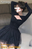 Yipinpay Slim Short Party Dress Woman Casual 2023 Summer French Vintage One Piece Dress Korean Fashion Elegant Y2k Mini Dress Chic