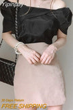 Yipinpay Sexy Off Shoulder Crop Top Blusas Mujer De Moda Slim Short Sleeved Chiffon Shirt Summer White Blouse Shirts for Women