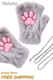 Yipinpay Lolita Sunscreen Arm Sleeves, 3D Simulation Silicone Cat Claw Anti-Skid Mittens Skin-Friendly Arm Cover for Women