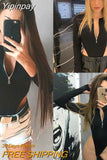 Yipinpay Women Lady Bodysuit Bodycon Jumpsuit Long Sleeve Zipper Slim Solid Color Leotard Mesh Fashion Tops