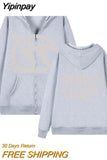 Yipinpay Zipper Hoodie Minus Two Pattern Printing Solid Color Oversized Clothing 2023 New Punk Harajuku Leisure Best Selling Hoodie