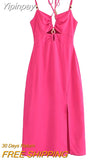 Yipinpay Fashion Dresses for Women 2023 Summer New In Dresses Female Chic and Elegant Slip Dress Ladies Slim Backless Sexy Dress