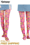 Yipinpay Long Socks Tight Heart/Floral/Cloud/Plaid Render Sexy Compression Stockings for Women Autumn Winter 2023 Female Lingerie