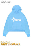 Yipinpay Graphic Hoodies Women Men Hip Hop Casual Loose Hood Shirt Harajuku Streetwear Punk Long Sleeve Pullover Y2K Sweatshirts