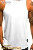 Yipinpay Fashion Moto Biker Hooded Mens Tank Tops Joggers Summer T Shirt Men Sleeveless Top Fly Cool Street Top Mens Clothes M-3XL