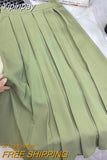 Yipinpay Elegant Pleated Skirts for Women 2023 Korean Fashion Casual Elastic Waist Suit Skirt Luxury Spring Summer A-line Falda