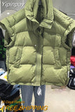 Yipinpay Cotton Stand Collar High Sleeveless Vest Chalecos Para Mujer Black Waistcoat Women Parkas Crop Down Coats Top Jacket