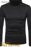 Yipinpay Winter Tops Fashion Mens Casual Slim Fit Basic Turtleneck Knitted Sweater High Collar Pullover Male Double Collar M-2XL