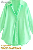 Yipinpay 2023 Women Shirt Multicolour Button Up Shirt Women Summer Long Sleeve Top Female Streetwear Oversize Shirts And Blouses