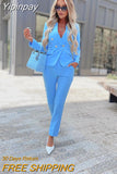 Yipinpay new autumn winter fashion casual elegant women's sets small suit color casual two-piece suit outfits
