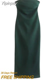 Yipinpay Green Corset Dress Woman Off Shoulder Sexy Long Dresses For Women 2023 Backless Midi Dresses Woman Evening Party Dress
