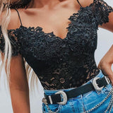 Yipinpay Women Cami Lace V neck Sexy Bodycon Short Tops