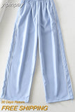 yipinpay Sweatpants Women Basic Y2K Cargo Pants 2023 Striped Baggy Track Pants 90s Joggers Casual Streetwear Low Rise Harem Capris